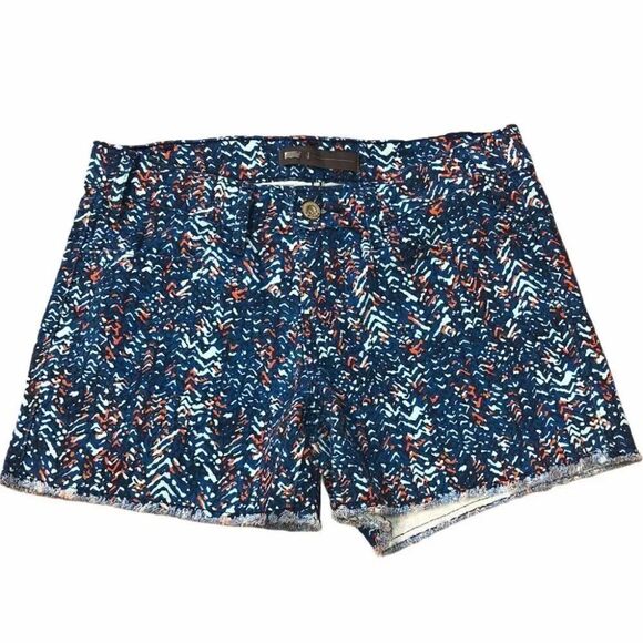 Levi's Blue and Orange Aztec Raw Hem Cutoff Shorts - Picture 1 of 9